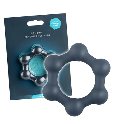 Boners Hexagon Cock Ring - elastyczny pierścień erekcyjny