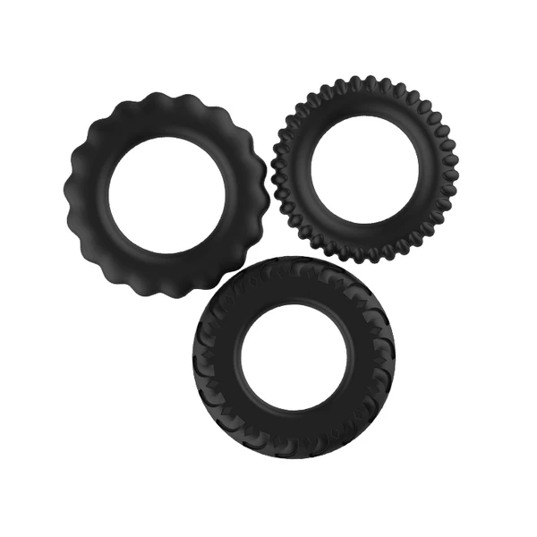 Baile Titan Three Rings - zestaw elastycznych pierścieni erekcyjnych