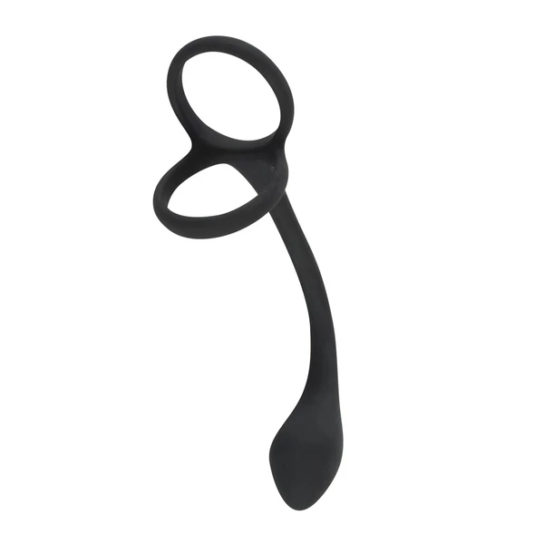 Black Velvets Cock + Ball Ring - Pierścień erekcyjny z korkiem analnym