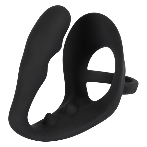 Black Velvets Ring + Plug - Pierścień erekcyjny z korkiem analnym