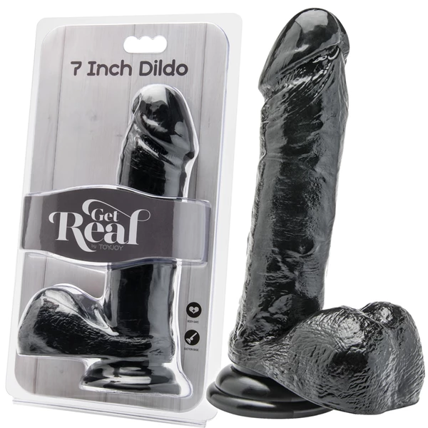 Get real 7'' - dildo na przyssawce, czarny