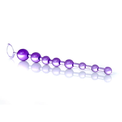 Boss Series Jelly Anal 10 Beads Purple - Koraliki analne, fioletowe