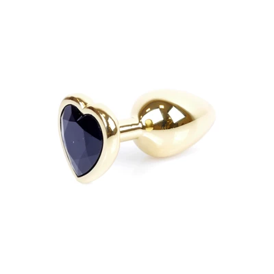 Boss Series Jewellery Gold Heart Black - Korek analny, fioletowy