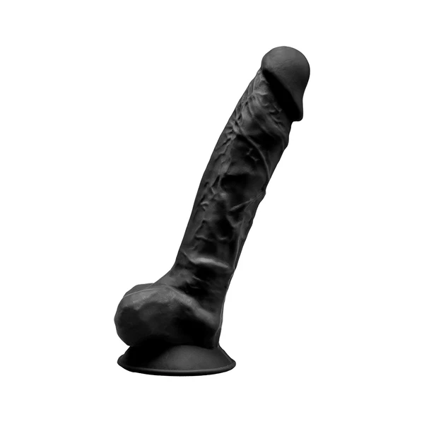 Cnex SD Model 1 - 8' Black Thermo - Dildo klasyczne termoaktywne, czarne
