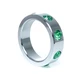 Boss Series Metal Ring Green Diamonds L  - kovový erekčný krúžok