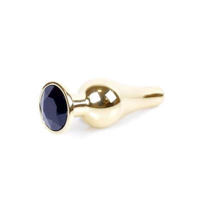 Boss Series Jewellery Gold Butt Black - Korek analny, czarny