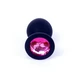 Boss Series Jewellery Black Silikon Plug Medium Pink Diamond  - Análny kolík čierny