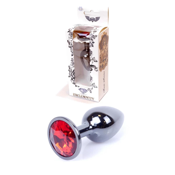 Boss Series Jewellery Dark Silver Red  - Análny kolík červený