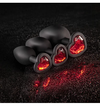 Blush Luxe Bling Plugs Training Kit Red Gems  - sada análnych kolíkov
