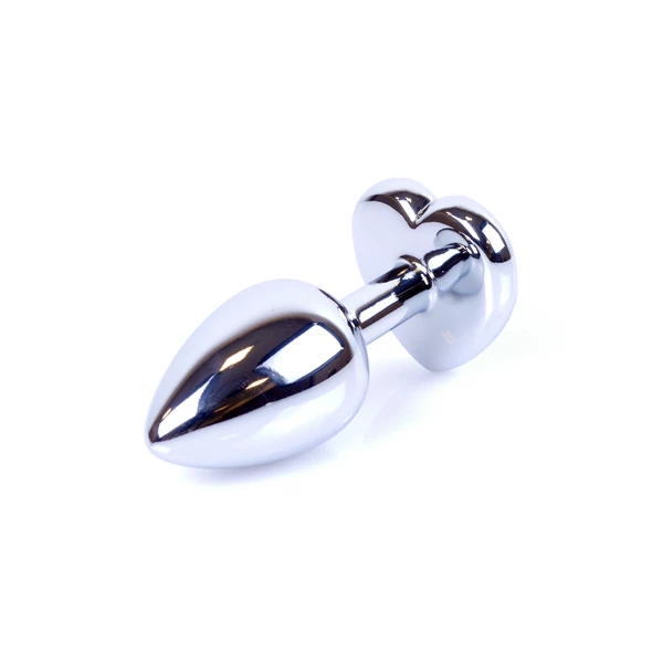 Boss Series Jewellery Silver Heart Black - Korek analny, czarny