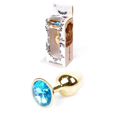 Boss Series Jewellery Gold Light Blue  - Análny kolík modrý