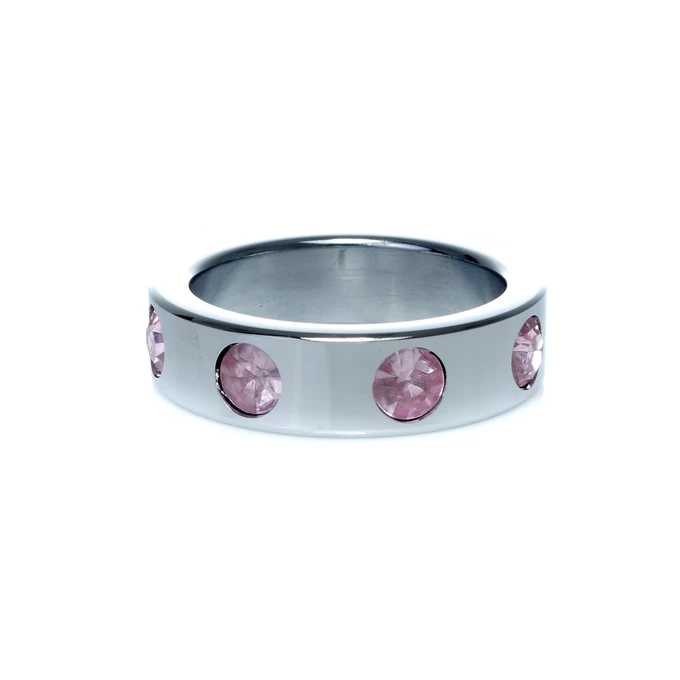Boss Series Metal Ring Rose Diamonds L - Metalowy pierścień erekcyjny