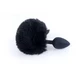Boss Series Jewellery Silikon Plug Bunny Tail Black  - Čierny análny kolík s chvostom