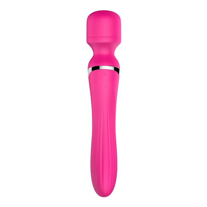 Boss Series Silicone Dual Massager 7 - Wibrator wand / klasyczny, różowy