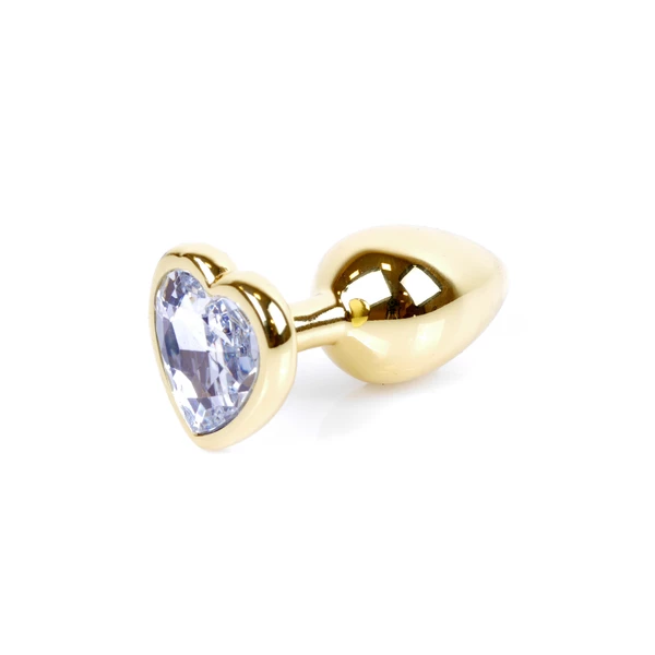 Boss Series Jewellery Gold Heart Clear - Korek analny, fioletowy
