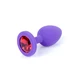 Boss Series Jewellery Purple Silikon Plug Small Red Diamond - Korek analny, fioletowy