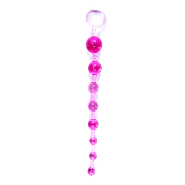 Boss Series Jelly Anal 10 Beads Pink - Koraliki analne, różowe