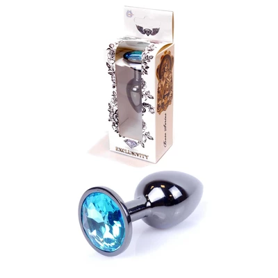 Boss Series Jewellery Dark Silver Light Blue  - Análny kolík modrý