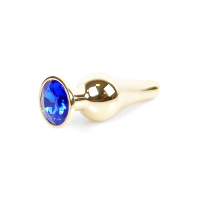 Boss Series Jewellery Gold Butt Dark Blue - Korek analny, niebieski