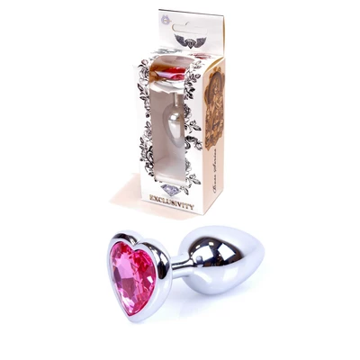Boss Series Jewellery Silver Heart Pink  - Ružový análny kolík