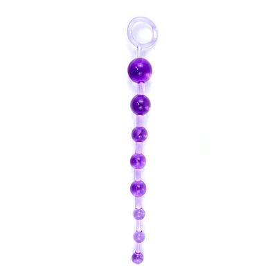 Boss Series Jelly Anal 10 Beads Purple - Koraliki analne, fioletowe