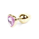 Boss Series Jewellery Gold Heart Rose  - Análny kolík fialový