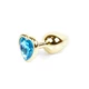Boss Series Jewellery Gold Heart Light Blue  - Análny kolík fialový