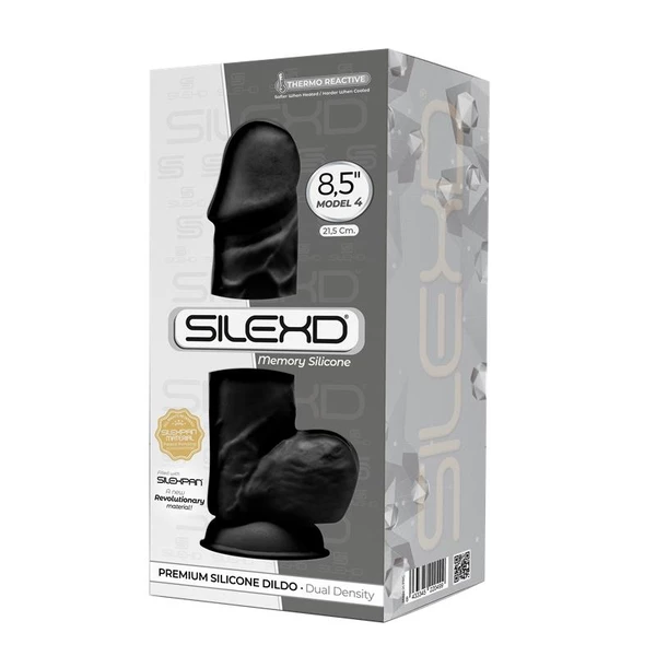 Cnex SD Model 4 - 8 5' Black Thermo - Dildo klasyczne termoaktywne, czarne