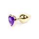 Boss Series Jewellery Gold Heart Purple  - Análny kolík fialový