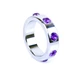 Boss Series Metal Cock Ring With Purple Diamonds Large  - zdobený kovový erekčný krúžok