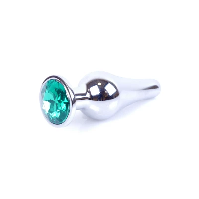 Boss Series Jewellery Silver Butt Green - Korek analny, zielony