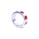 Boss Series Metal Cock Ring With Red Diamonds Small  - zdobený kovový erekčný krúžok