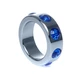 Boss Series Metal Ring Dark Blue Diamonds S  - kovový erekčný krúžok