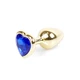 Boss Series Jewellery Gold Heart Dark Blue  - Análny kolík fialový