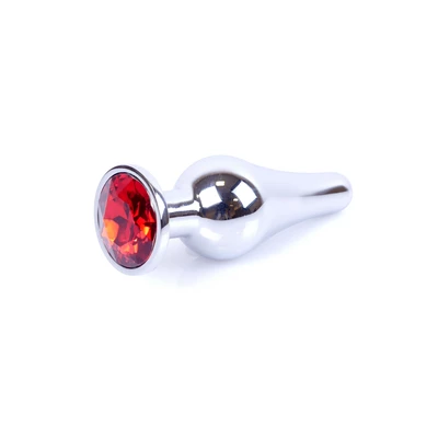 Boss Series Jewellery Silver Butt Red - Korek analny, czerwony