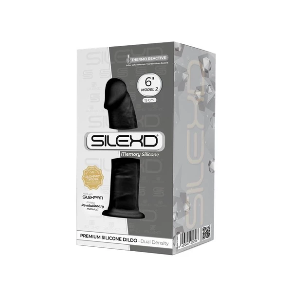 Cnex SD Model 2 - 6' Black thermo - Dildo klasyczne termoaktywne, czarne