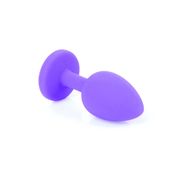 Boss Series Jewellery Purple Silikon Plug Small Red Diamond - Korek analny, fioletowy