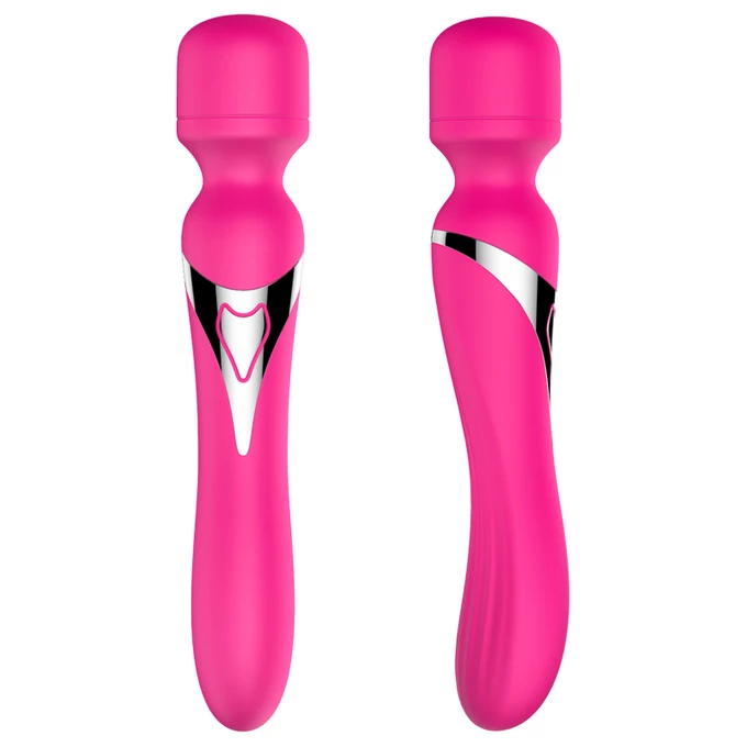 Boss Series Silicone Dual Massager 7 - Wibrator wand / klasyczny, różowy