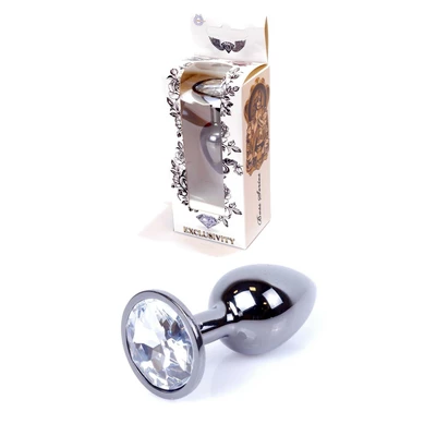 Boss Series Jewellery Dark Silver Clear  - Priehľadný análny kolík
