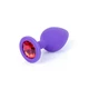 Boss Series Jewellery Purple Silikon Plug Medium Red Diamond  - Análny kolík fialový