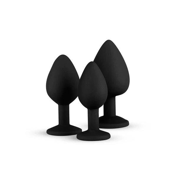Easy Toys Diamond Plug Set Black - Zestaw korków analnych, czarny