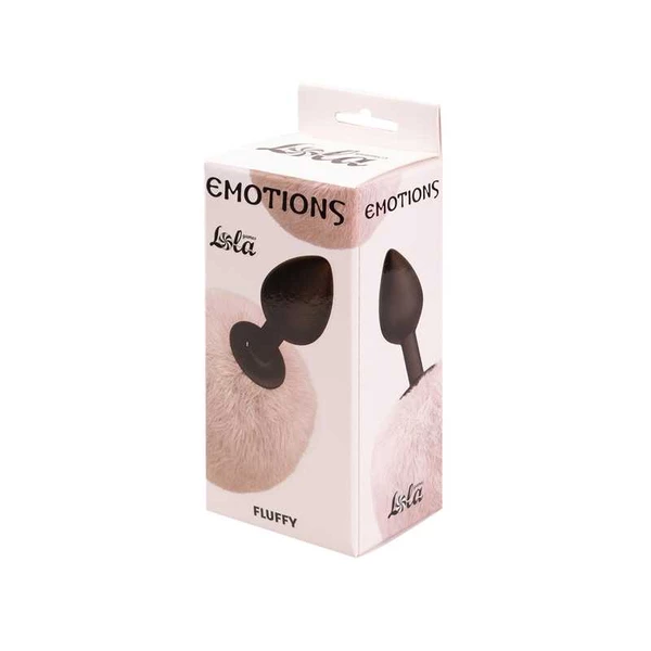 Lola Games Anal Plug Emotions Fluffy White - Korek analny z pomponem, biały