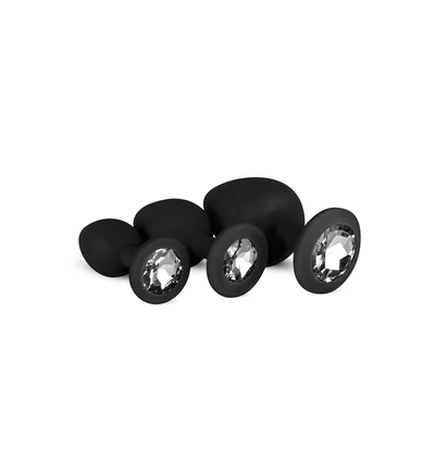 Easy Toys Diamond Plug Set Black - Zestaw korków analnych, czarny