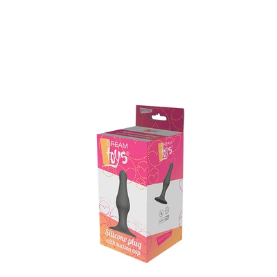 Dream Toys Grey Plug With Suction Cup 4,1' - Korek analny