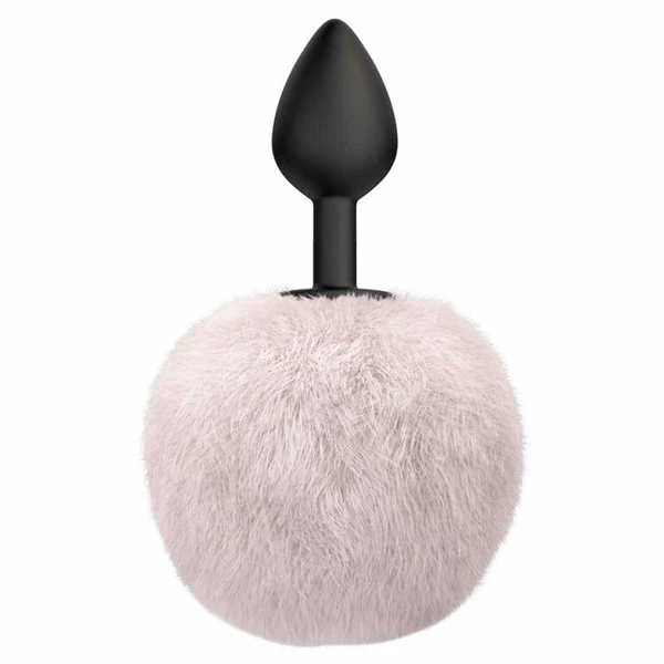 Lola Games Anal Plug Emotions Fluffy White - Korek analny z pomponem, biały