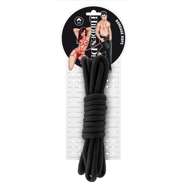 Hidden Desire Bondage Rope 3 Meter Black - Lina do krępowania