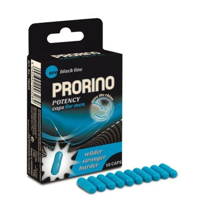 HOT Prorino Men Black Line Potency Caps - 10 szt - środek zwiększający libido