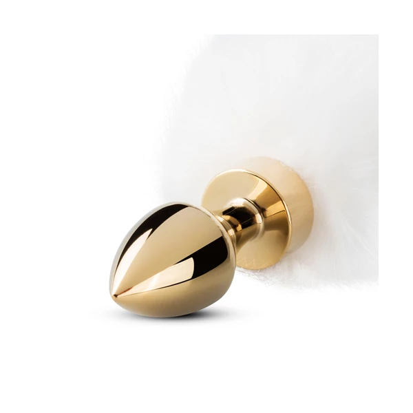 Easy Toys Fox tail 07 gold - Korek analny z ogonkiem, Biały