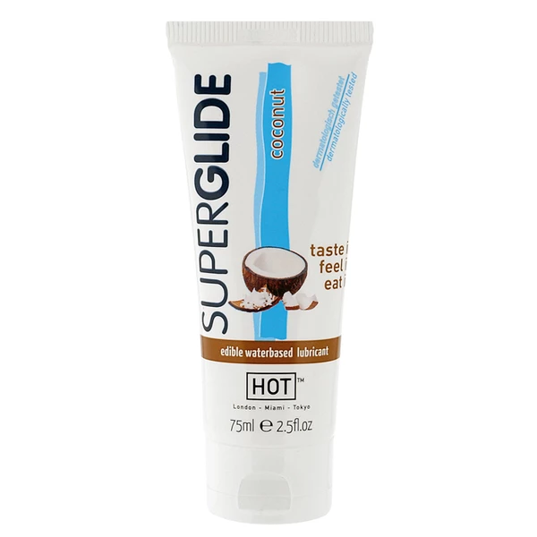HOT Superglide Coconut 75Ml Edible Lubricant Waterbased - Lubrykant na bazie wody, kokosowy