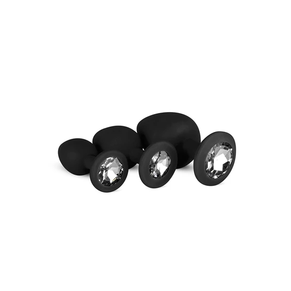 Easy Toys Diamond Plug Set Black - Zestaw korków analnych, czarny